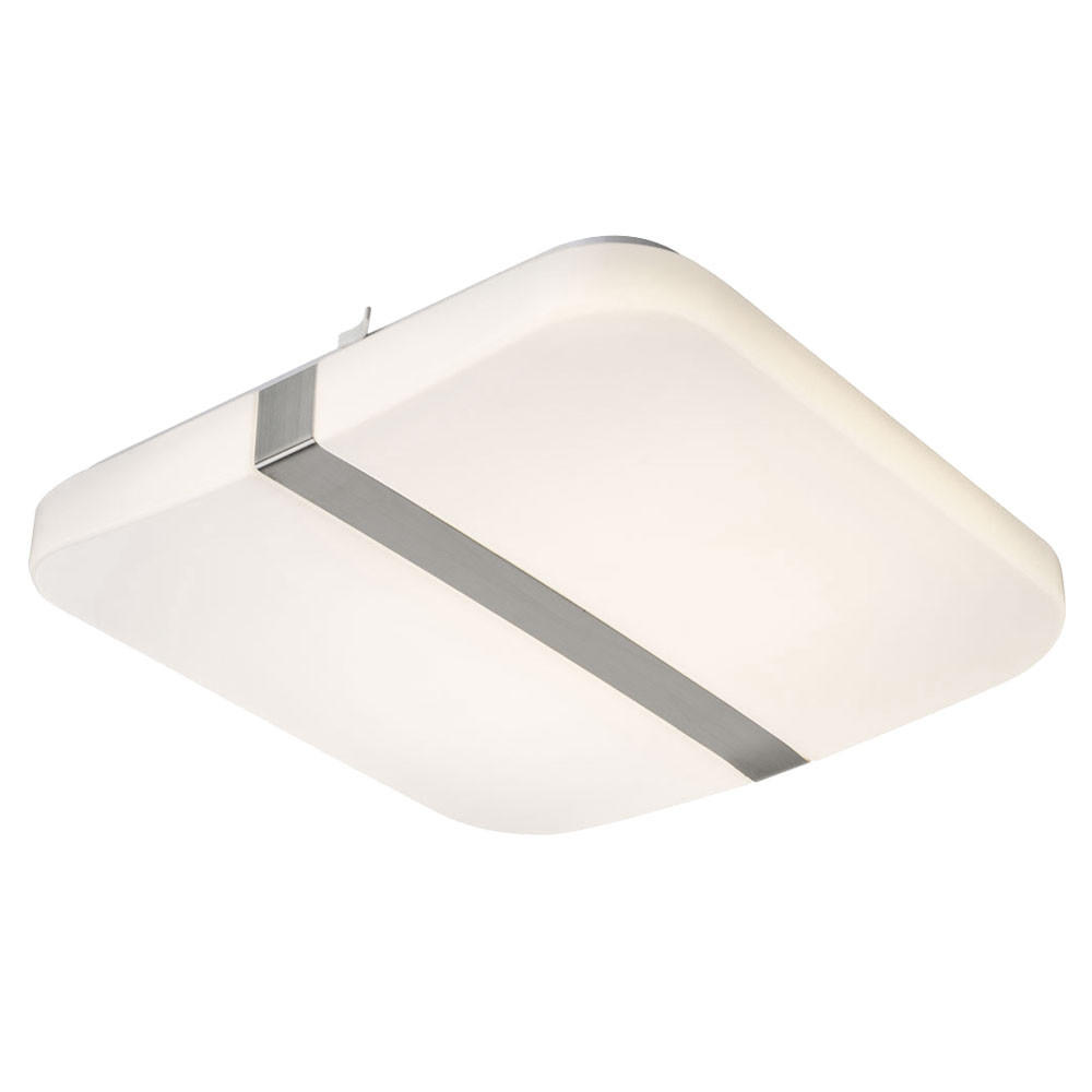 LED DECKENLEUCHTE Chrom Weiß Quadrat - Weiß, Metall (33/33/5.5cm) - Globo Lighting