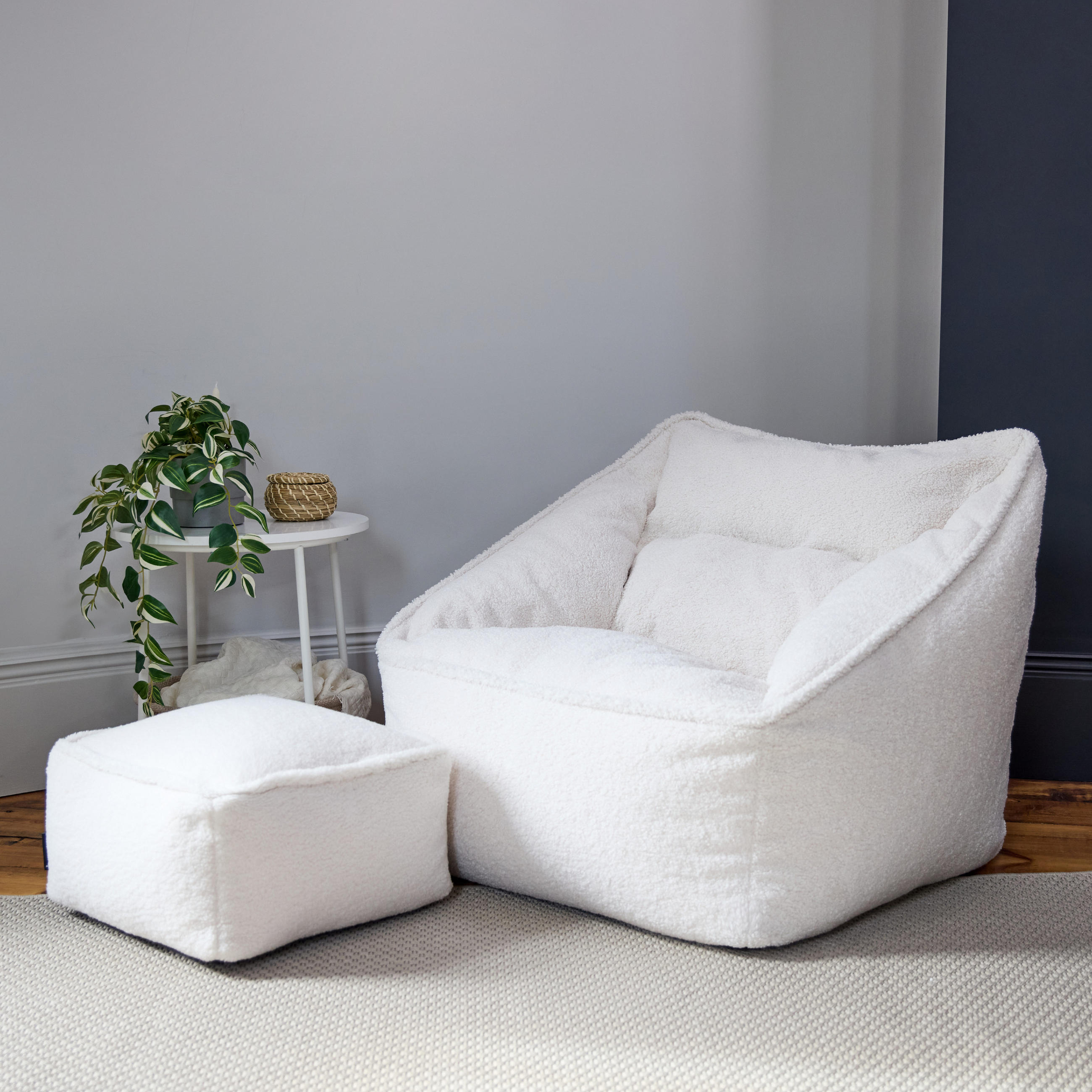 Thumbnail - icon Sitzsack, Creme, Kunststoff, 1-Sitzer, 100x100x88 cm, Hergestellt in Deutschland, Oeko-Tex® Standard 100, Wohnzimme...