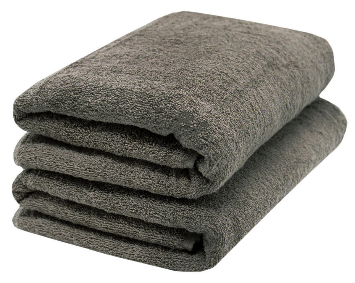 SAUNATUCH, 2er-Set, 70x200 cm, 100% Baumwolle, Braun - Taupe, Textil (70/200cm) - Zollner