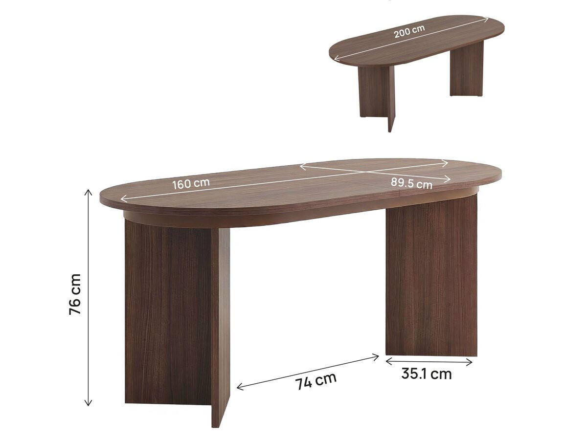 ESSTISCH sorell Braun - Braun, Holz (200/90/75cm) - Habitat Garten