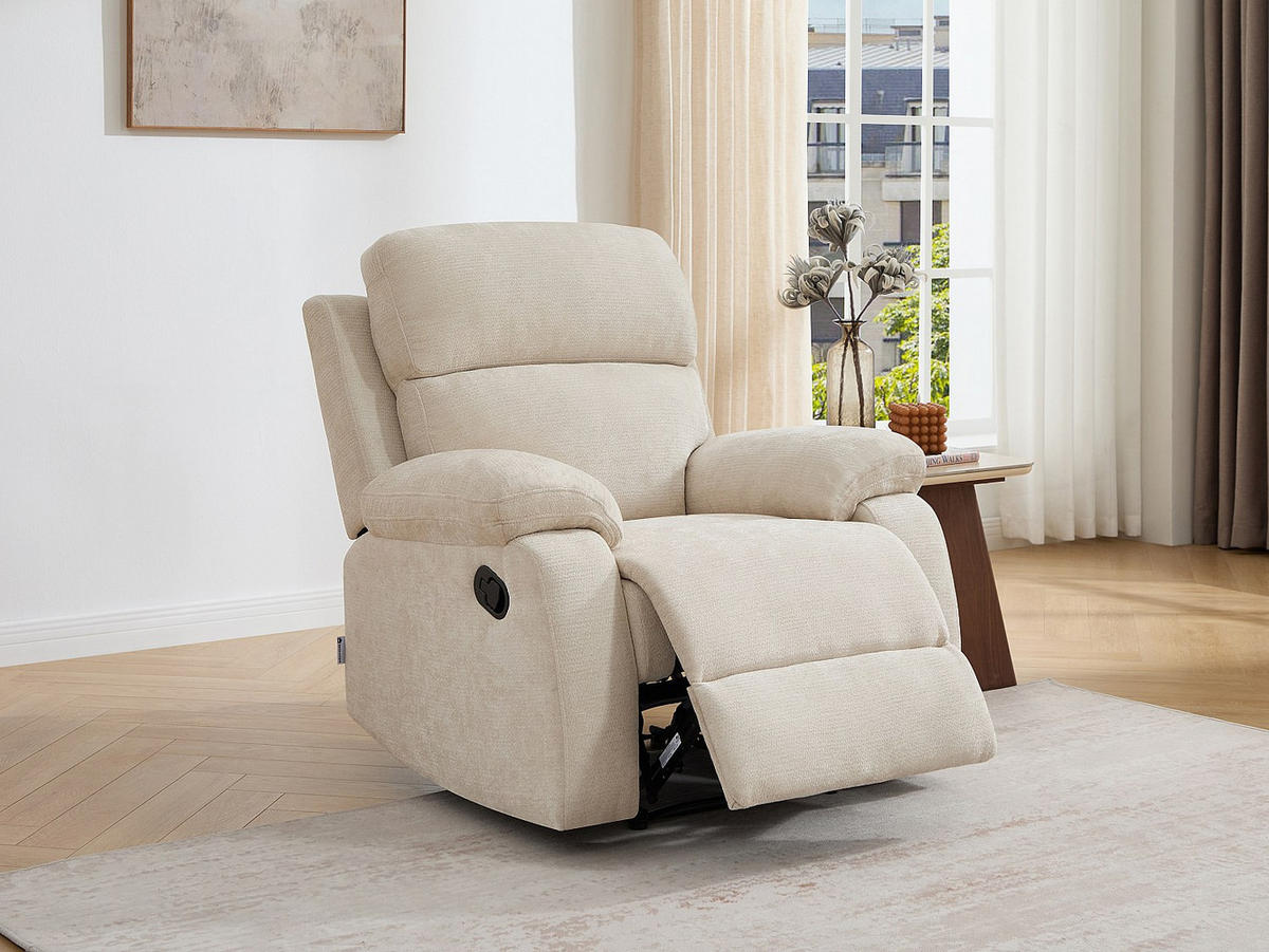 RELAXSESSEL - 1 Person - Stoff - Beige - - Beige, Textil (91/100/96cm) - Vente-Unique