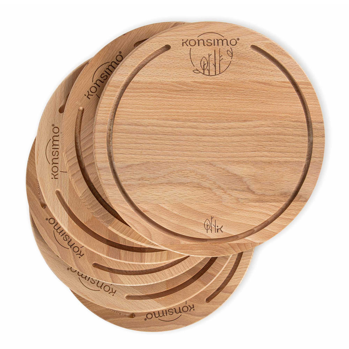 SCHNEIDEBRETT Holz Buche geölt LESTE 6-tlg - Buchefarben, Holz (25/25cm) - KONSIMO®