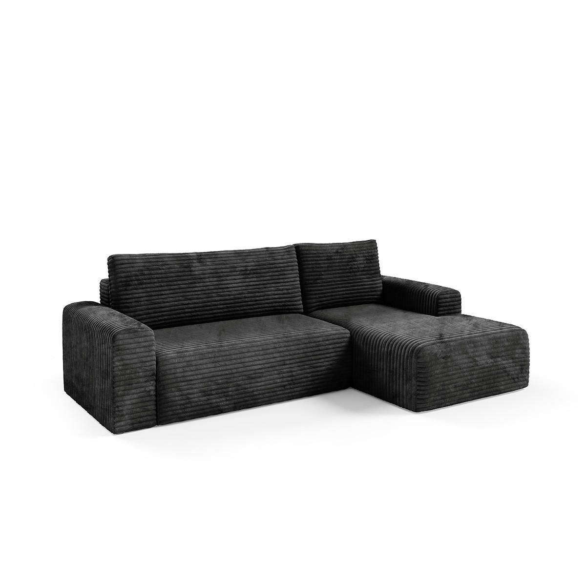 ECKSOFA Romeo 3 Sitzplätze Schwarz - Schwarz, Holz (268/163cm) - Petits-meubles