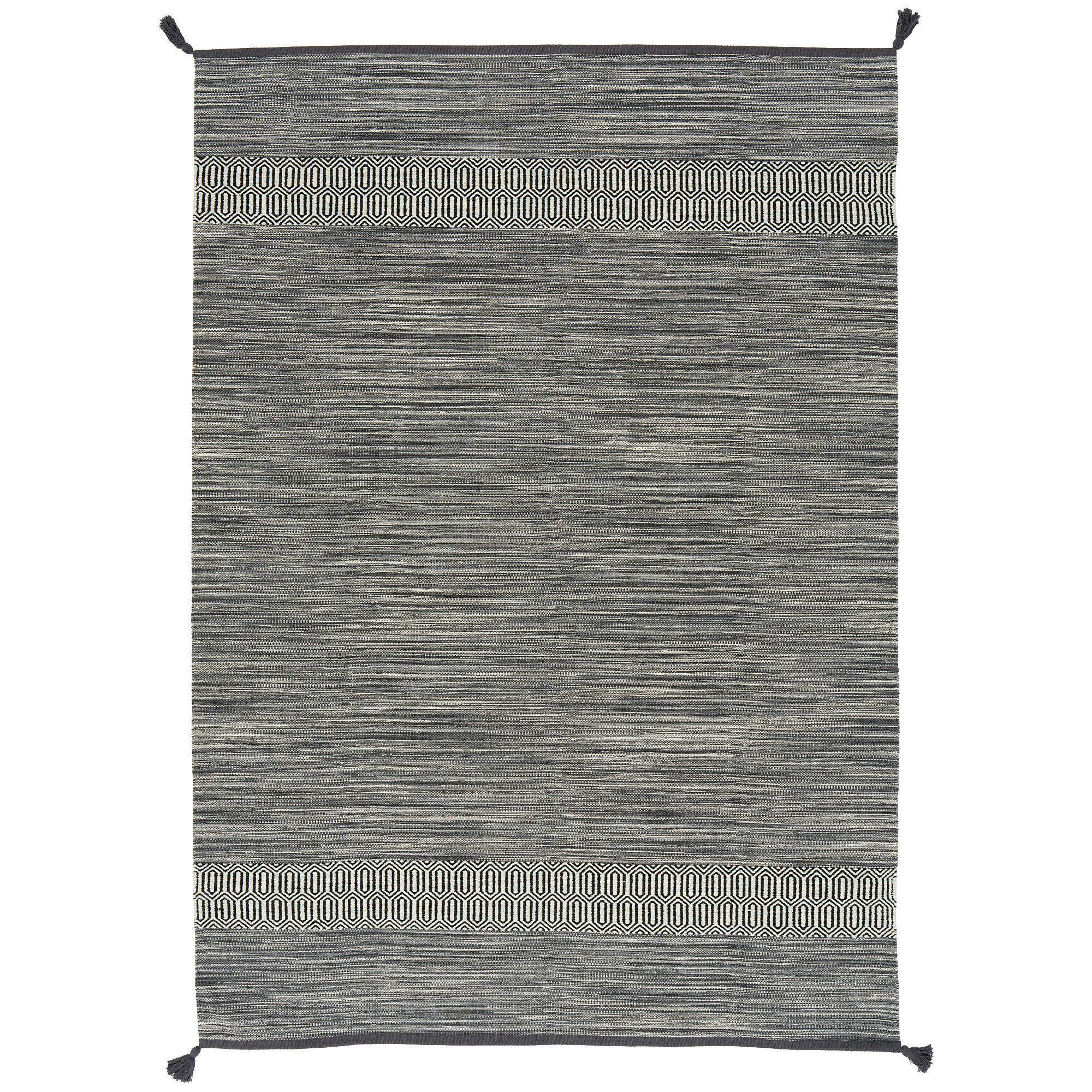NATUR BAUMWOLLE TEPPICH KELIM TOSKANA - Grau, Textil (90/160cm) - Pergamon
