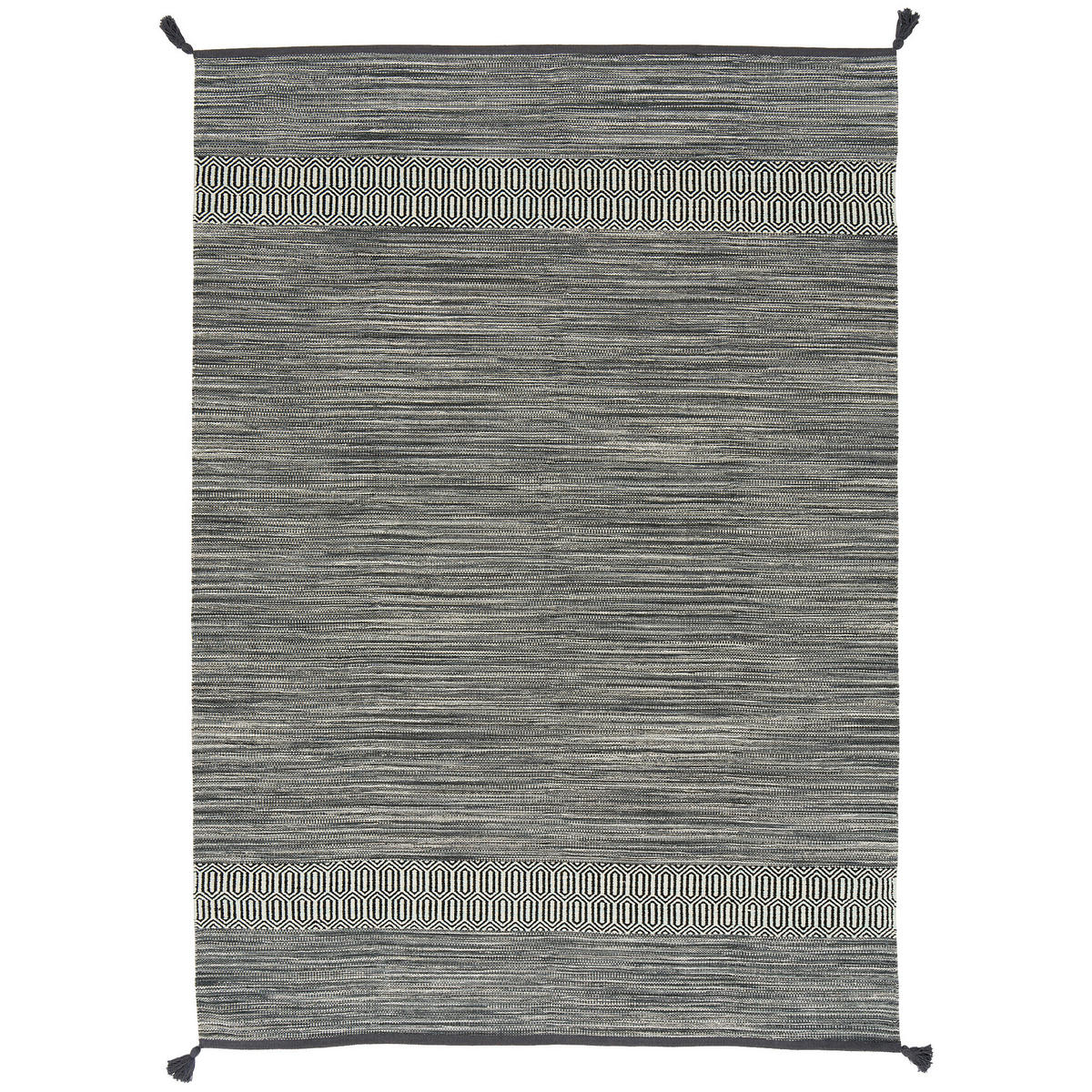 NATUR BAUMWOLLE TEPPICH KELIM TOSKANA - Grau, Textil (90/160cm) - Pergamon
