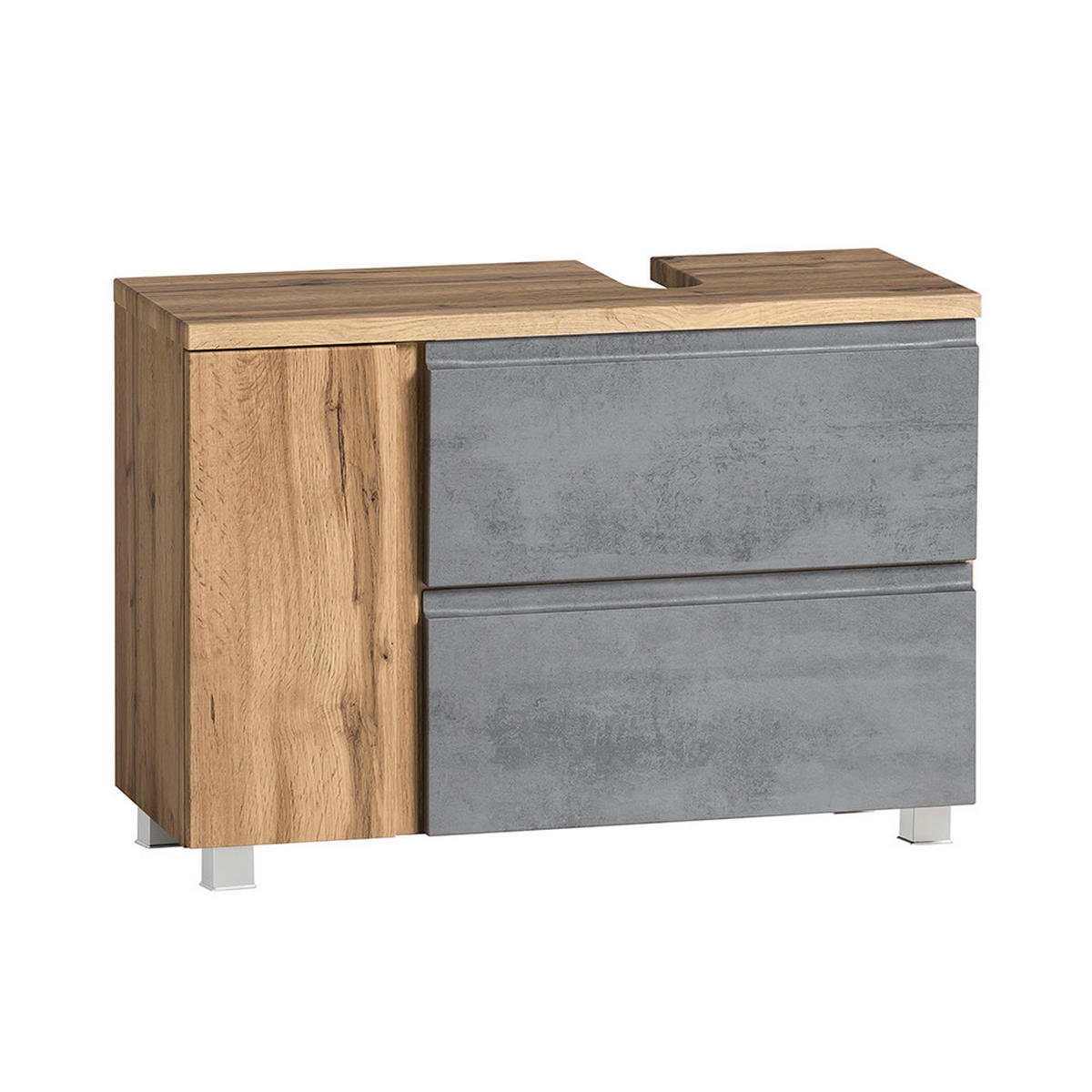 BADMÖBEL-SET Vasto-03 - Grau, Holzwerkstoff (85/200/35cm) - Lomado