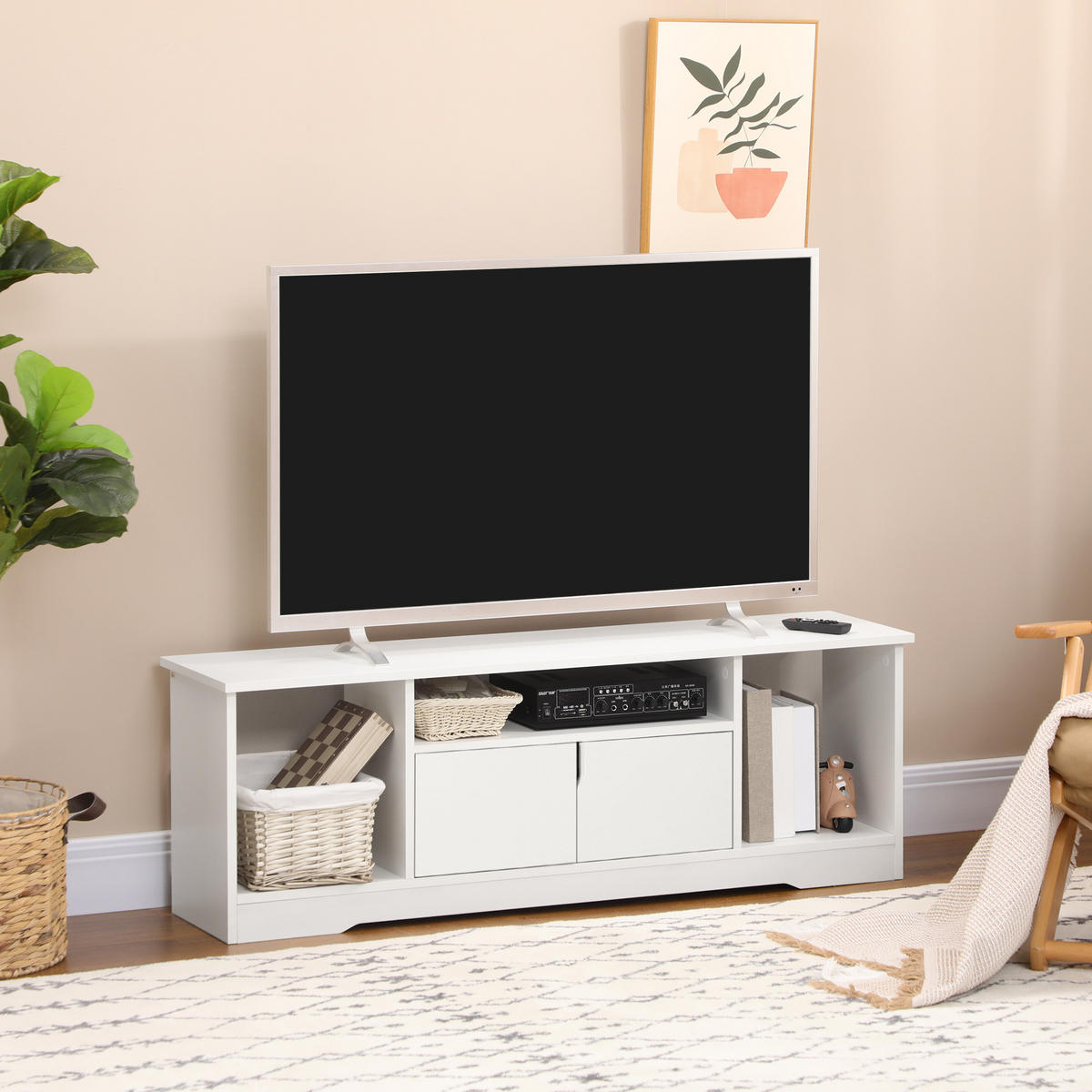 TV-MÖBEL Weiß 1 Stück - Weiß, Holzwerkstoff (120/41/30cm) - GiPP