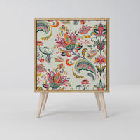 SIDEBOARD ORGANIC FOLKLORE, Eichefarben, 57,5x42x77,5 cm, Schräge Buchenholzfüße - Eichefarben/Buchefarben, Holzwerkstoff/Buchenholz (57.5/77.5/42cm) - SpaceRebels