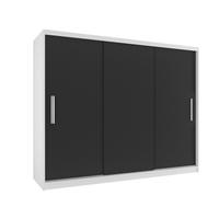 SCHWEBETÜRENSCHRANK Verona SI, Weiß/Schwarz Matt, 232 cm - Schwarz, Holz (232/216/60cm) - B BELINI GROUP