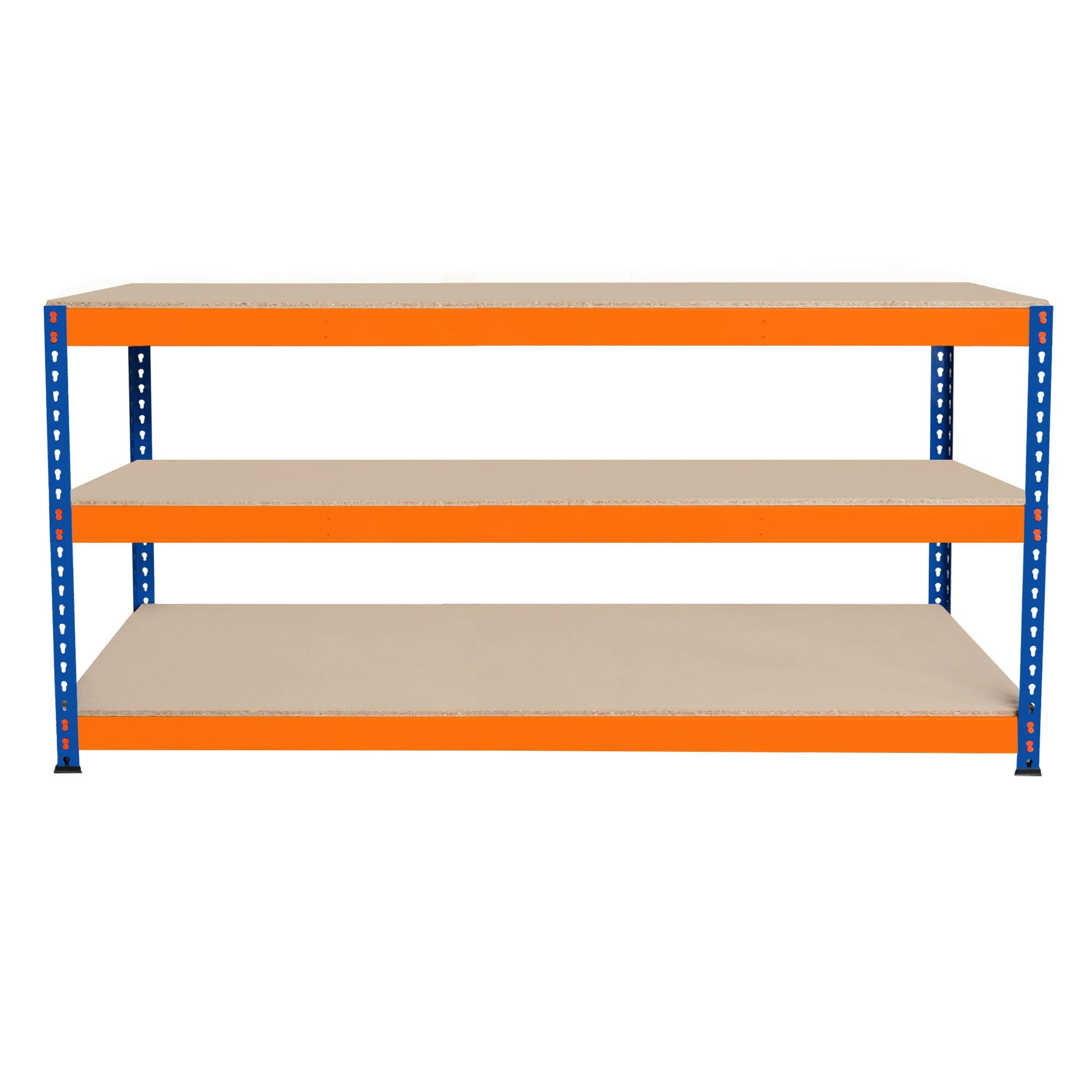 WERKBANK S-Rax 3-stöckig – 180 cm x 60 cm x 90 cm - Orange, Holzwerkstoff (180/90/60cm)