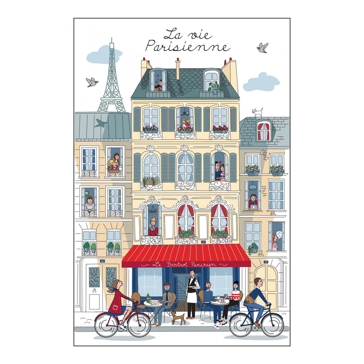 GESCHIRRTUCH La vie parisienne weiß 48 x 72 cm - Weiß, Textil (48/72cm) - Winkler