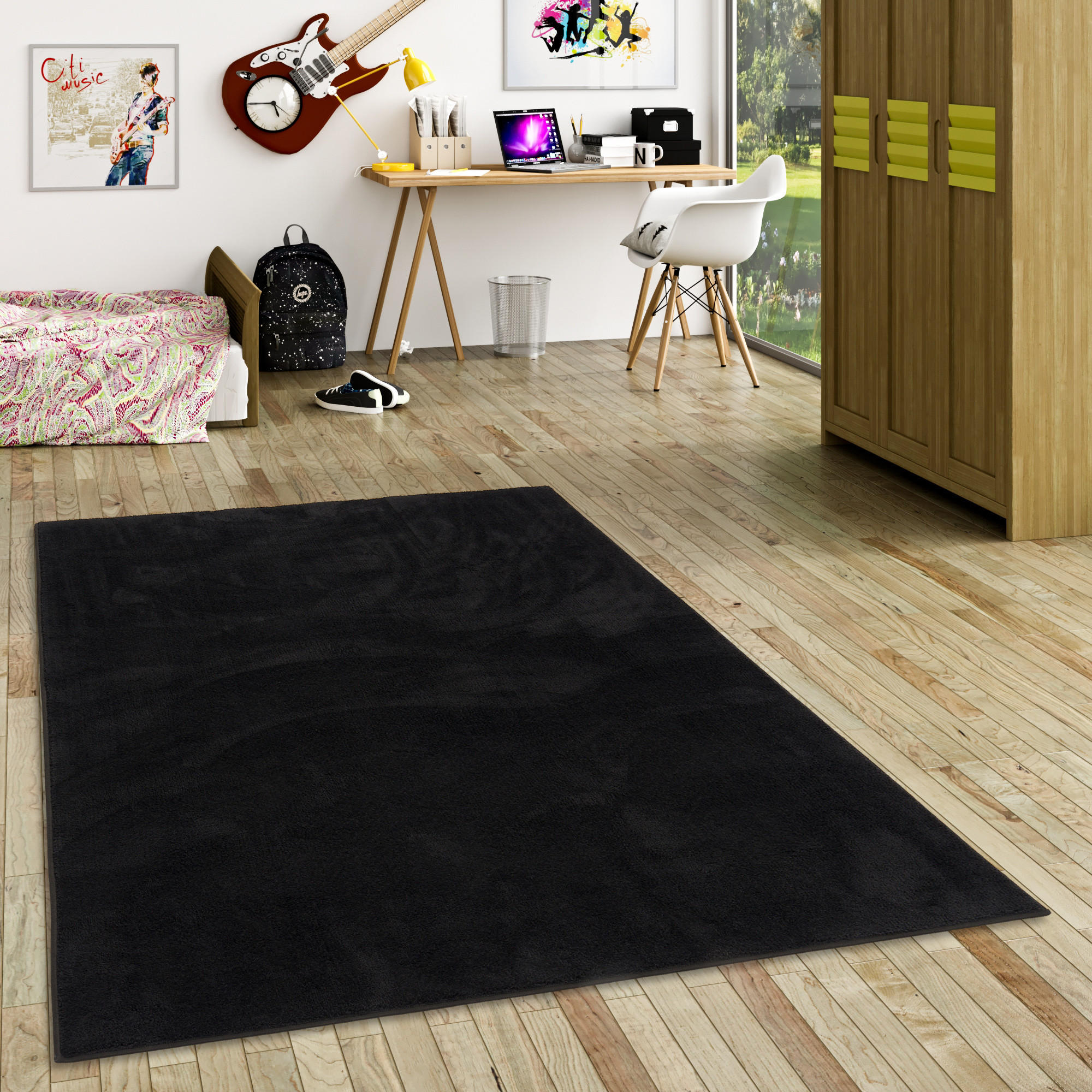 HOCHFLOR LANGFLOR TEPPICH SUPER SOFT MELIA KIDS - Schwarz, Textil (120/170cm) - Pergamon
