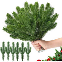KÜNSTLICHE Tannenzweige 50 Stück 26 cm - Grün, Kunststoff (26cm)