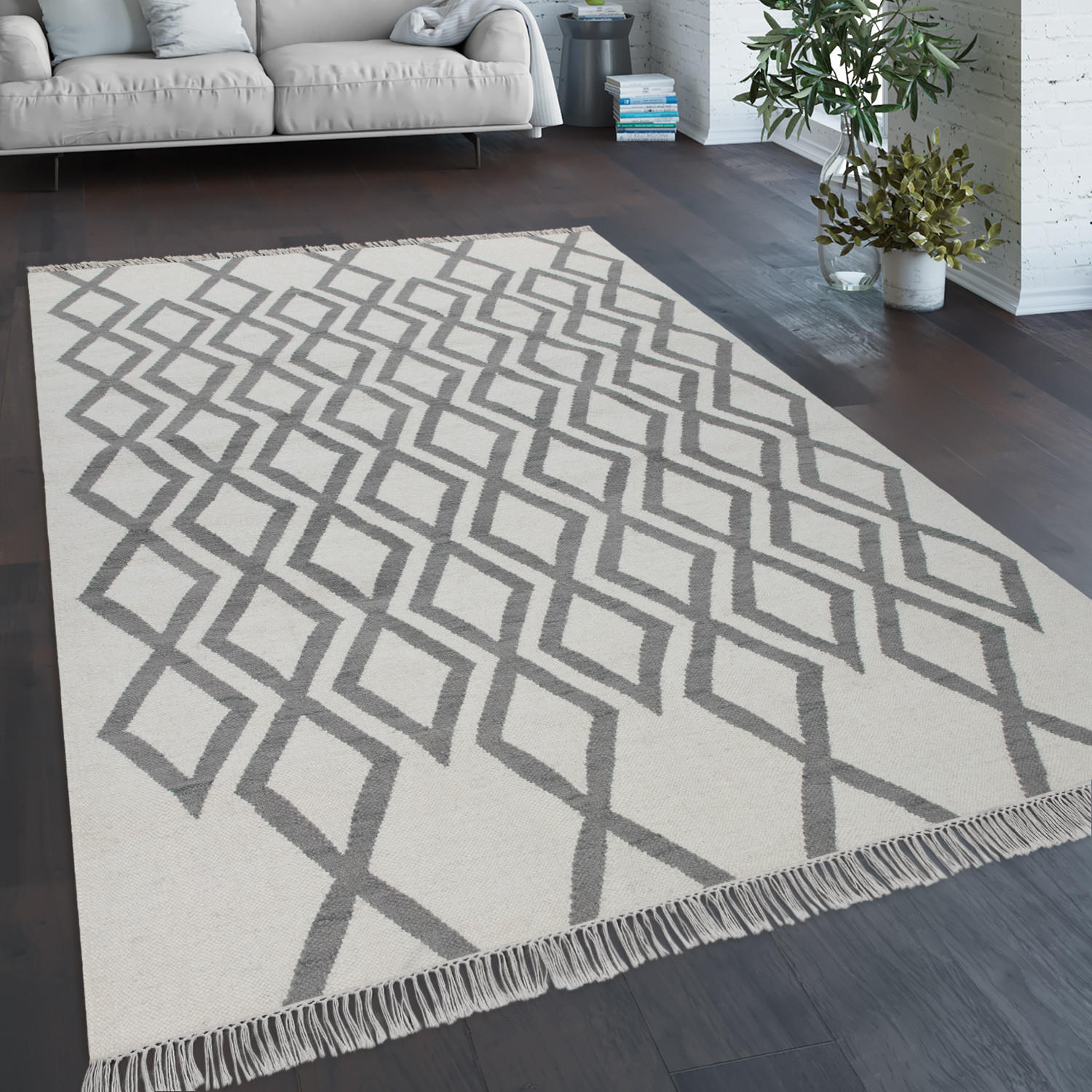 HOCHFLORTEPPICH 140/200 cm Kenitra 502 - Grau, Textil (140/200cm) - Paco Home