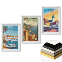 WANDBILDER 3er-Set - 40x60 cm Weißer Rahmen - Ansichten von Küstenstädten - Weiß, Kunststoff (40/60cm) - ArtPrintCave