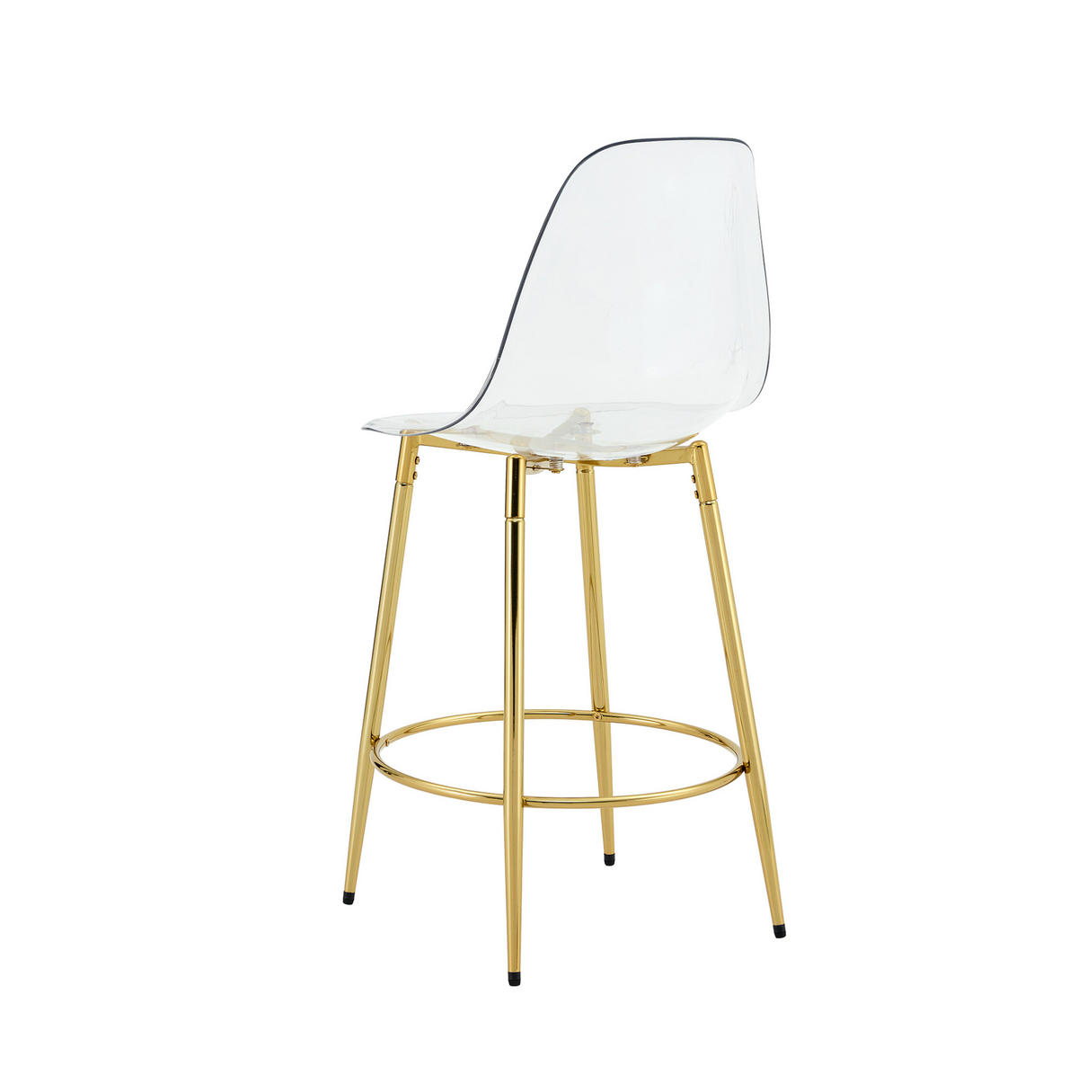BARHOCKER 2er-Set Transparent mit goldfarbenem Metallgestell - Goldfarben, Metall (48.5/102/48.5cm) - MIVRAY