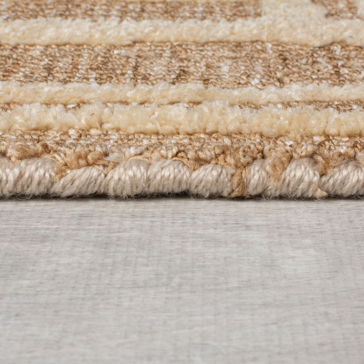 TEPPICH Kurzflor Labyrinth Muster, Geometrisch, Wohnzimmer Senfgelb Rechteckig 160x230 - Goldfarben, Textil (230/160cm) - KADIMA DESIGN