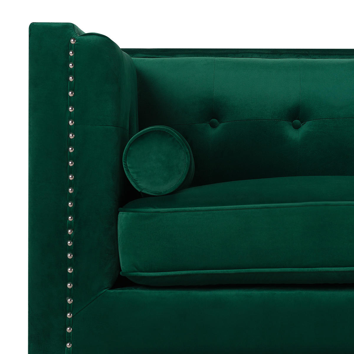 3-SITZER-SOFA Samtstoff Smaragdgrün Avaldsenes - Hellgrün, Textil (211/74/82cm) - Beliani