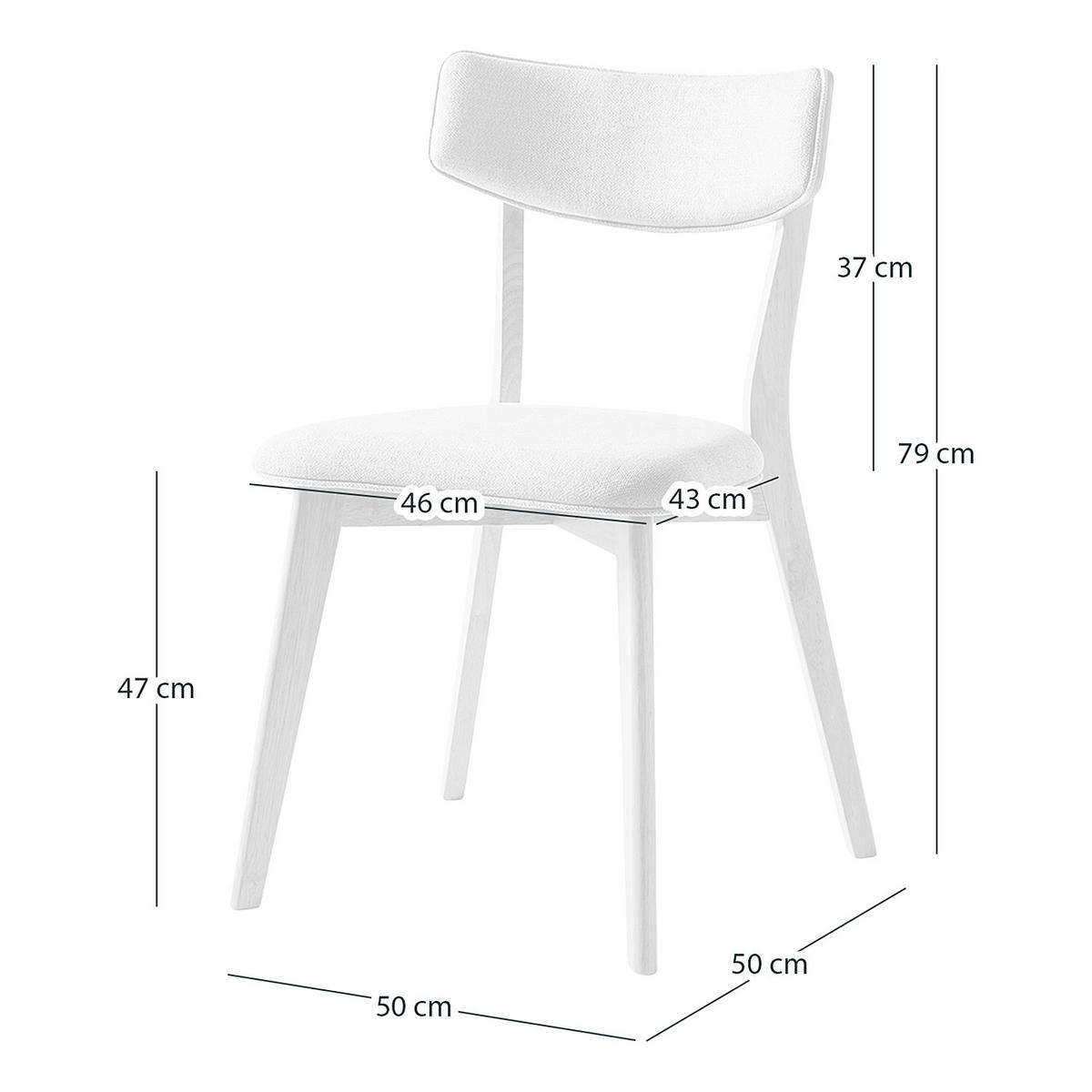 ESSZIMMERSTUHL - Webstoff / Gummibaum massiv - Hellgrau, Textil (50/79/50cm) - home24
