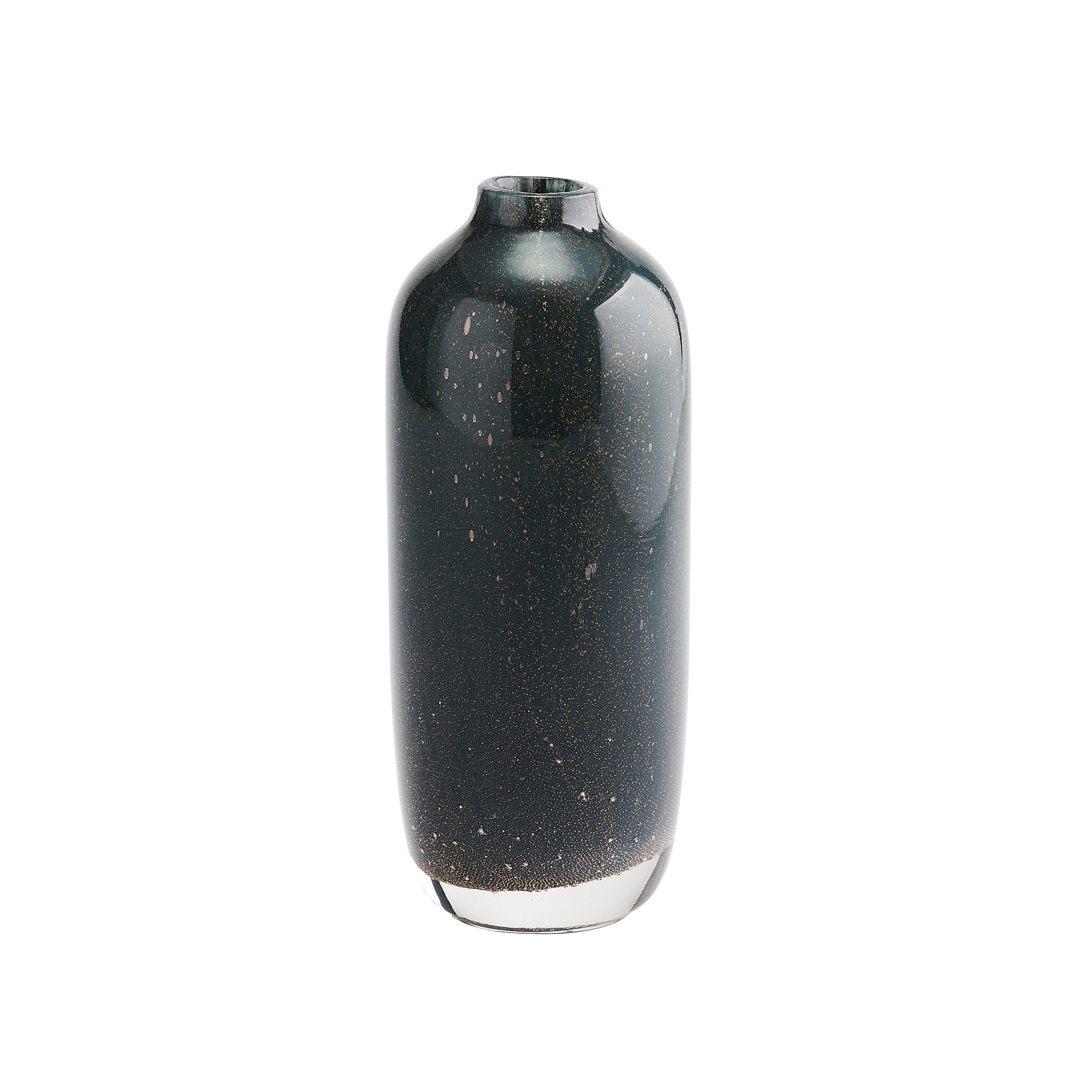 VASE Linen Glitzer Bubbles, Glas, Anthrazit, H 19 cm - Grau, Glas (19cm) - Gift Company