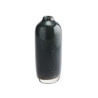 VASE Linen Glitzer Bubbles, Glas, Anthrazit, H 19 cm - Grau, Glas (19cm) - Gift Company