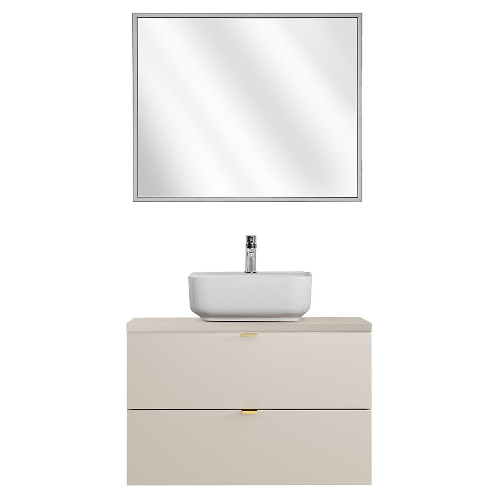 BADMÖBEL-SET 2-TLG. Durango-56 - Beige, Holzwerkstoff (81/200/47cm) - Lomado