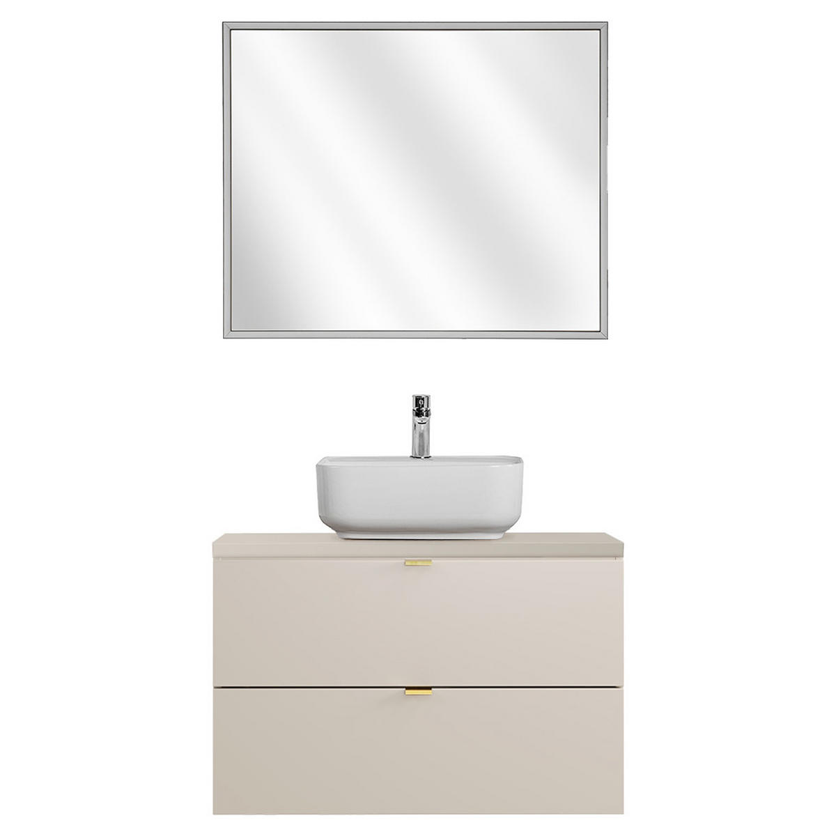 BADMÖBEL-SET 2-TLG. Durango-56 - Beige, Holzwerkstoff (81/200/47cm) - Lomado