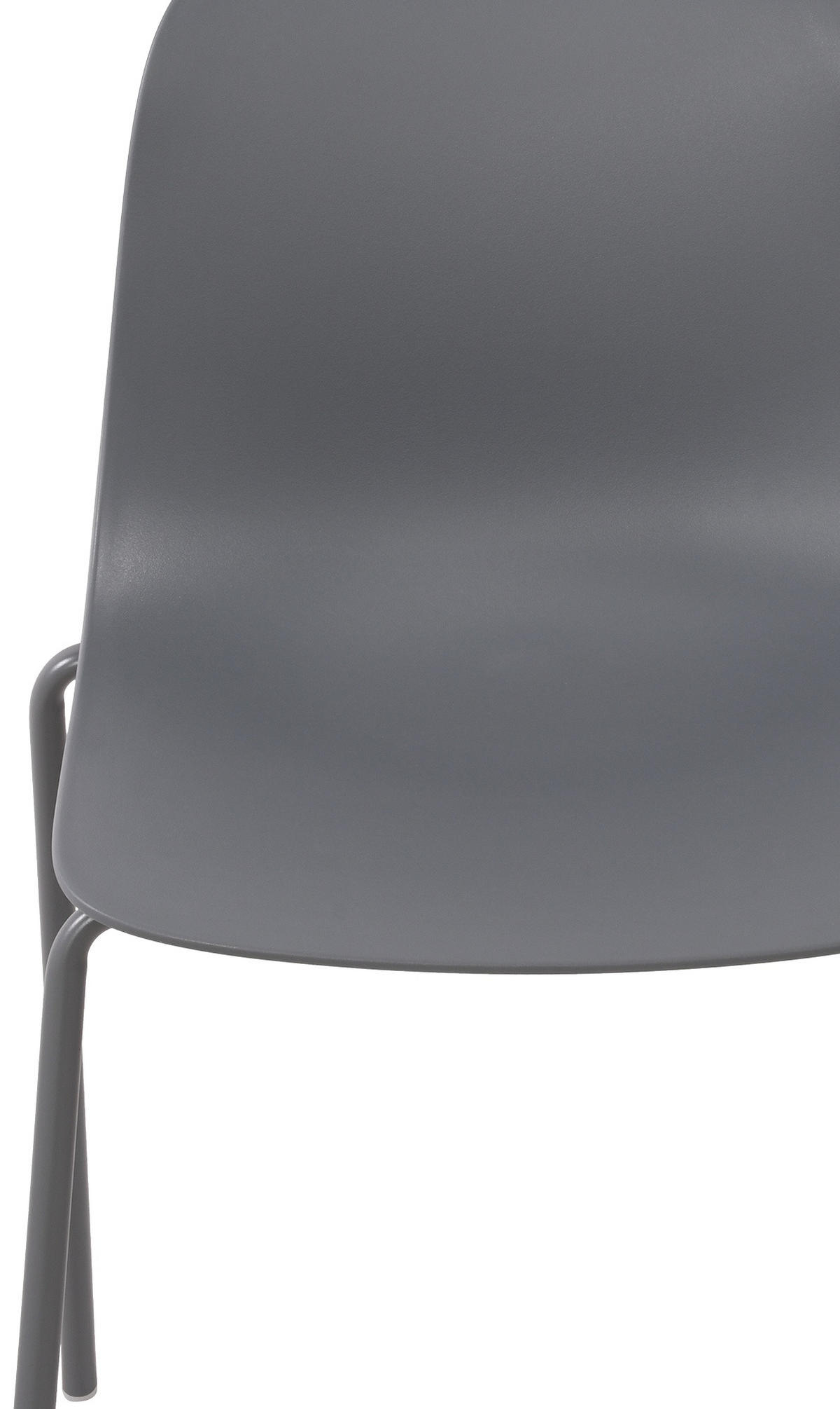 STAPELSTUHL 2er Set Kunststoff Dunkelgrau - Dunkelgrau, Kunststoff/Metall (51/85/53cm) - CLP