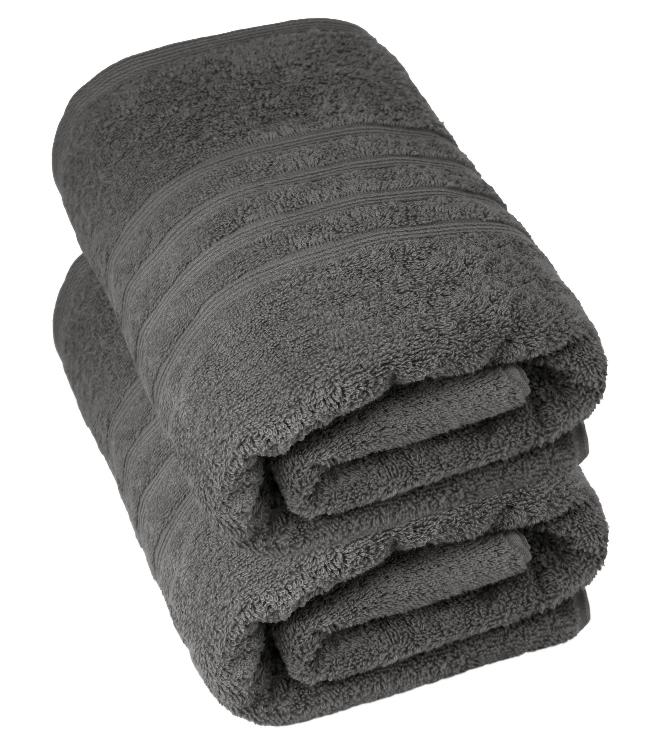 DUSCHTUCH London Anthrazit Grau 2er Set 70x140 - Anthrazit, Textil (70/140cm) - Lashuma