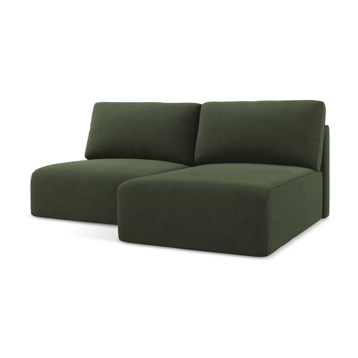 ECKSOFA mit Schlaffunktion rechts Strukturstoff Stoff Grün - Blau/Schwarz, Kunststoff/Textil (210/149cm) - LaMiaSofa