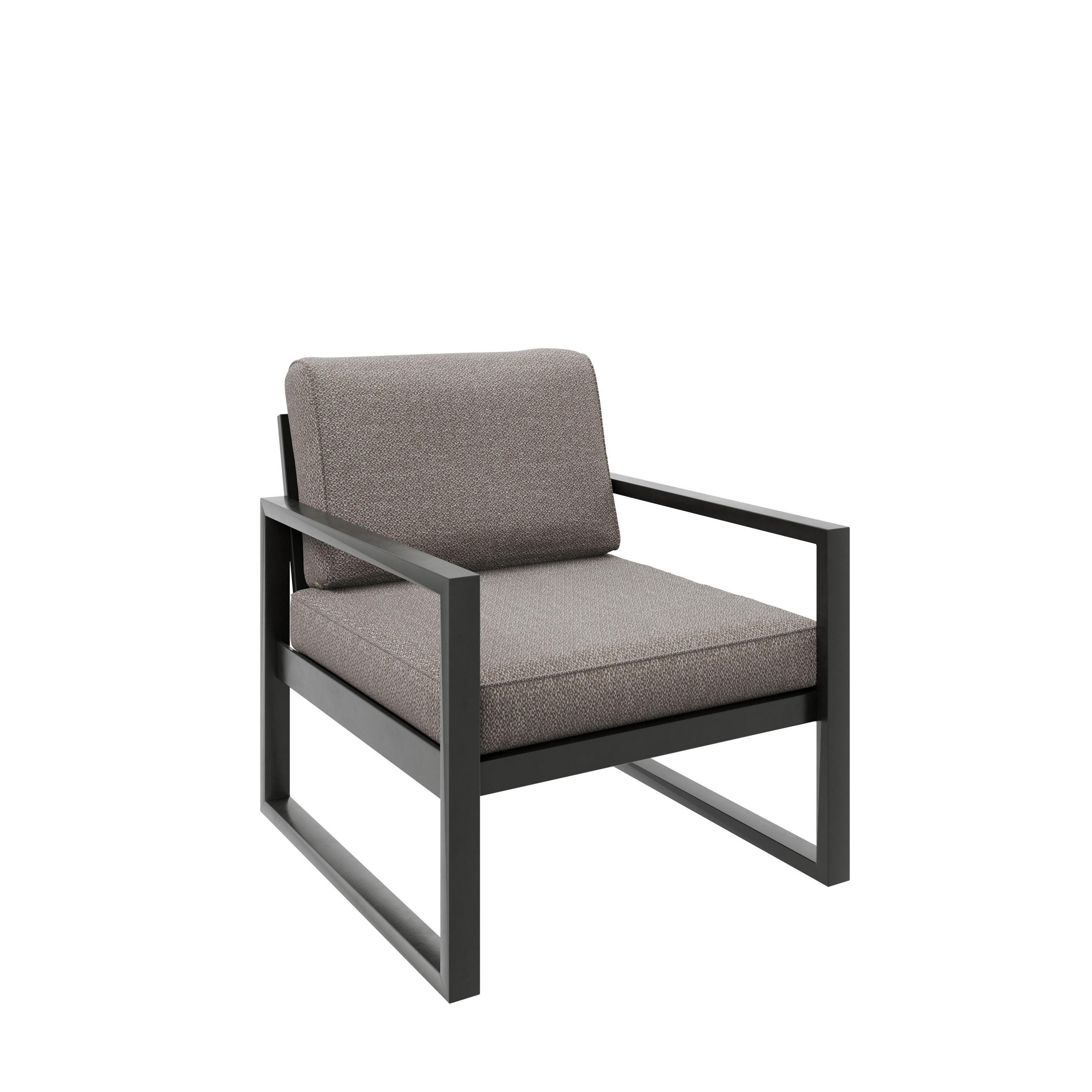 GARTENSESSEL Madera 76x80 cm, schwarz, graubeige - Beige/Schwarz, Kunststoff/Metall (76/86/80cm) - Margaret Hadas24