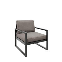 GARTENSESSEL Madera 76x80 cm, schwarz, graubeige - Beige/Schwarz, Kunststoff/Metall (76/86/80cm) - Margaret Hadas24
