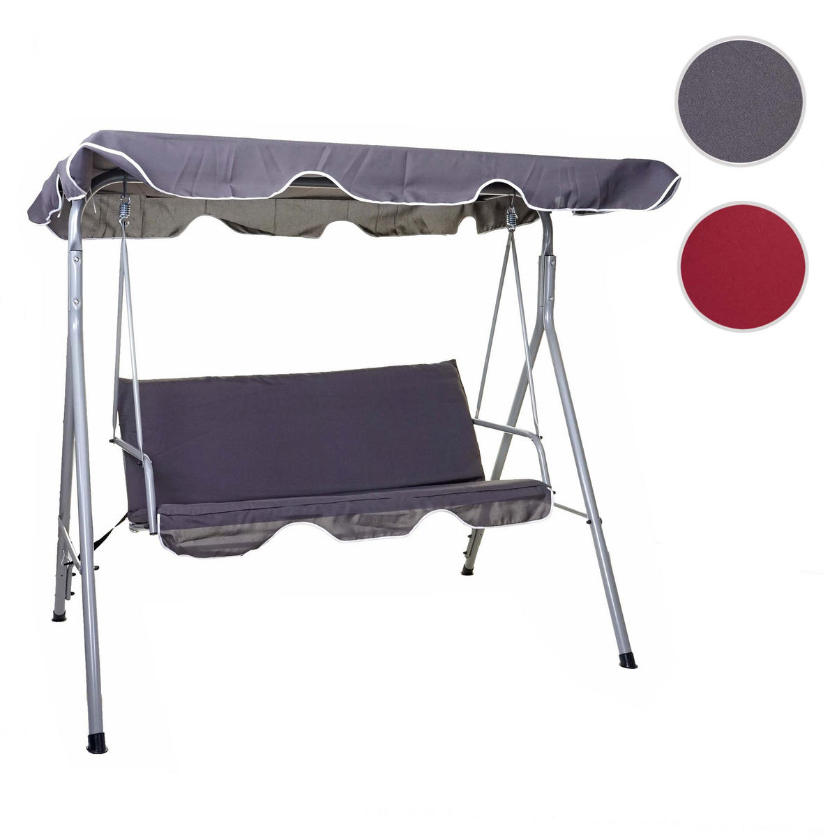 HOLLYWOODSCHAUKEL Grau - Grau, Metall (185/197/113cm) - MCW