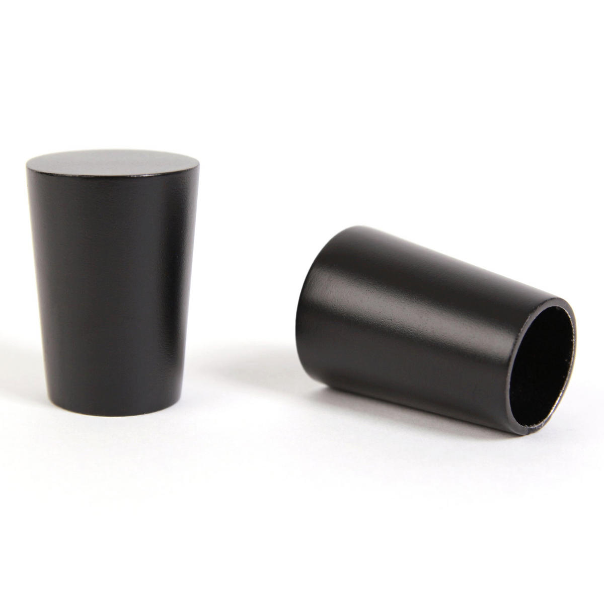 GARDINENSTANGE 1-lauf Kegel - Schwarz, Metall (140cm) - Deco-Raum