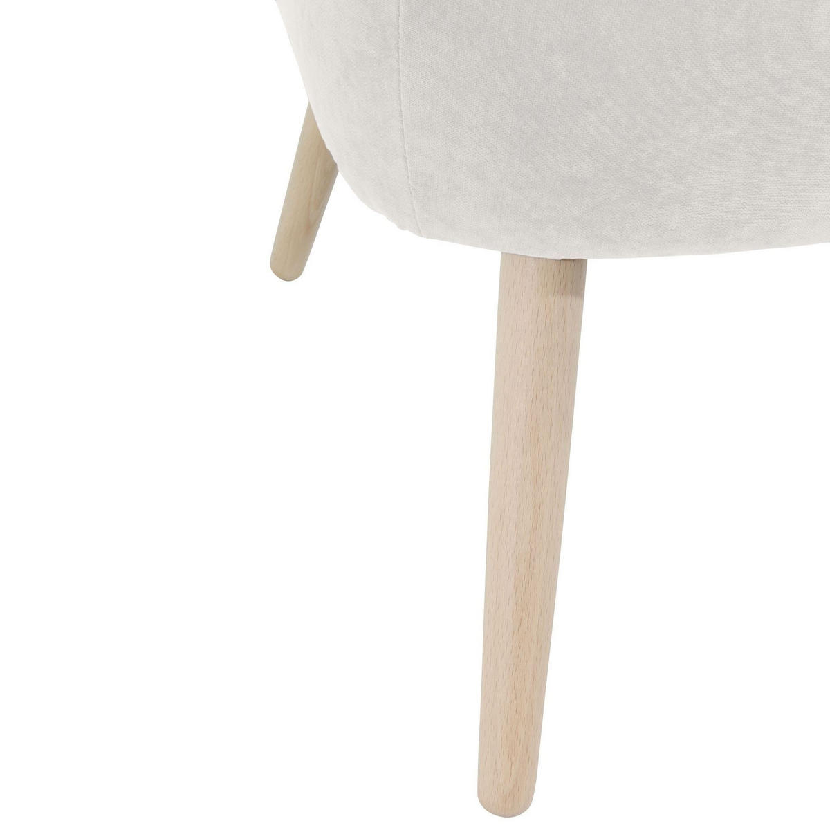 SESSEL Kathy Bezug Veloursstoff Buche natur / creme - Weiß, Kunststoff (70/86/69cm) - 58aufmkessel
