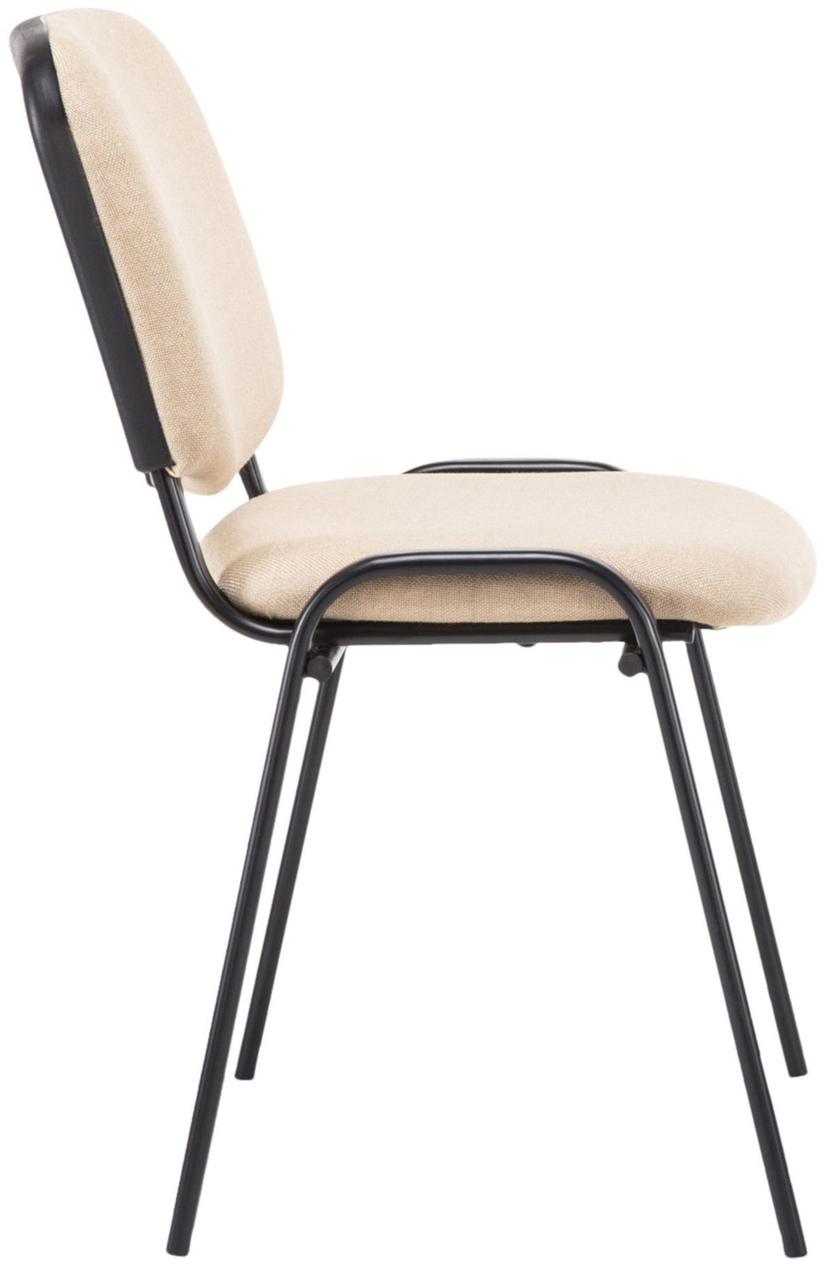 BESUCHERSTUHL Stoff Creme - Creme/Schwarz, Textil/Metall (53/83/53cm) - CLP
