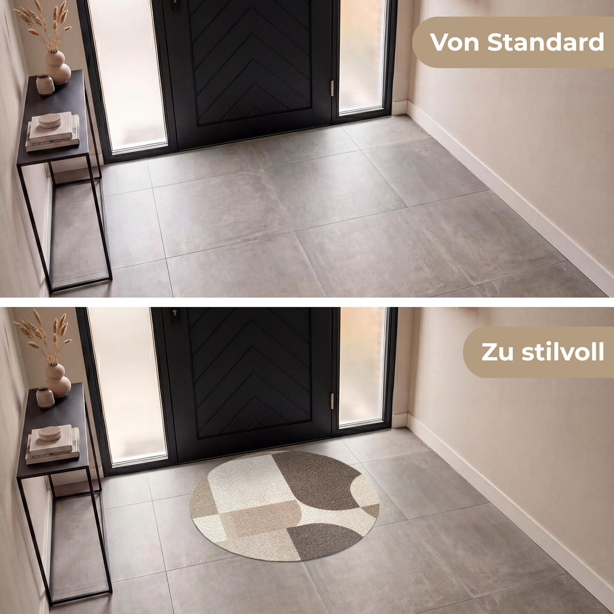 ROHOŽKA Geometrické - Tkaná struktura - Moderní 90x90 cm - béžová, textil/umělá hmota (90/0.4cm) - MuchoWow