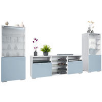 WOHNWAND Granada Denim matt - Pastellblau, Holzwerkstoff (286/122.5/35cm) - Vladon