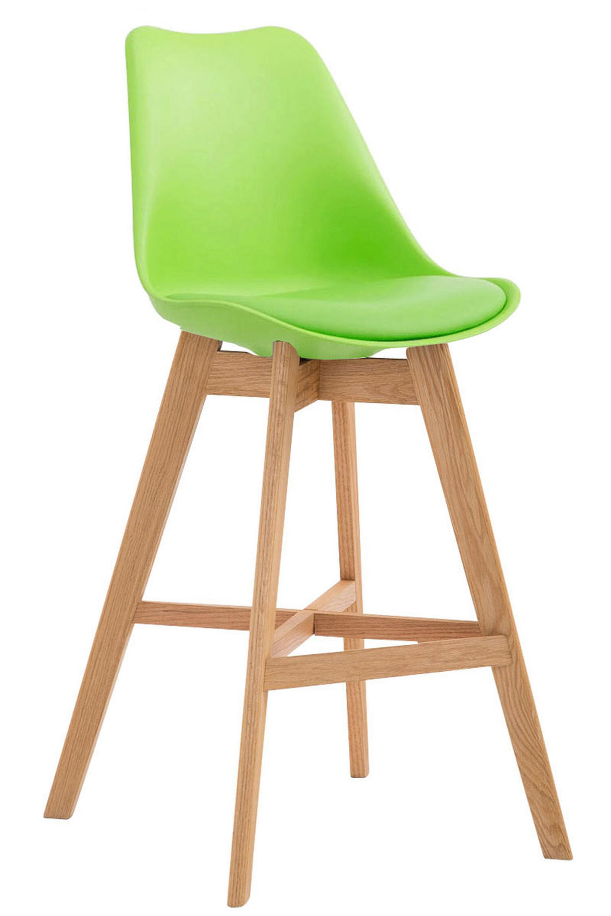 BARHOCKER Canada, Gestell Natura, Kunststoff Grün - Naturfarben/Grün, Holz/Kunststoff (48/100/56cm) - TPFLiving