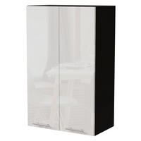 KÜCHENHÄNGESCHRANK Essen W4/60 Weiß Hochglanz / Schwarz Matt 60 / 32,5 / 96cm - Weiß Hochglanz/Schwarz, Holz/Holzwerkstoff (60/96/32.5cm) - Feldmann-Wohnen