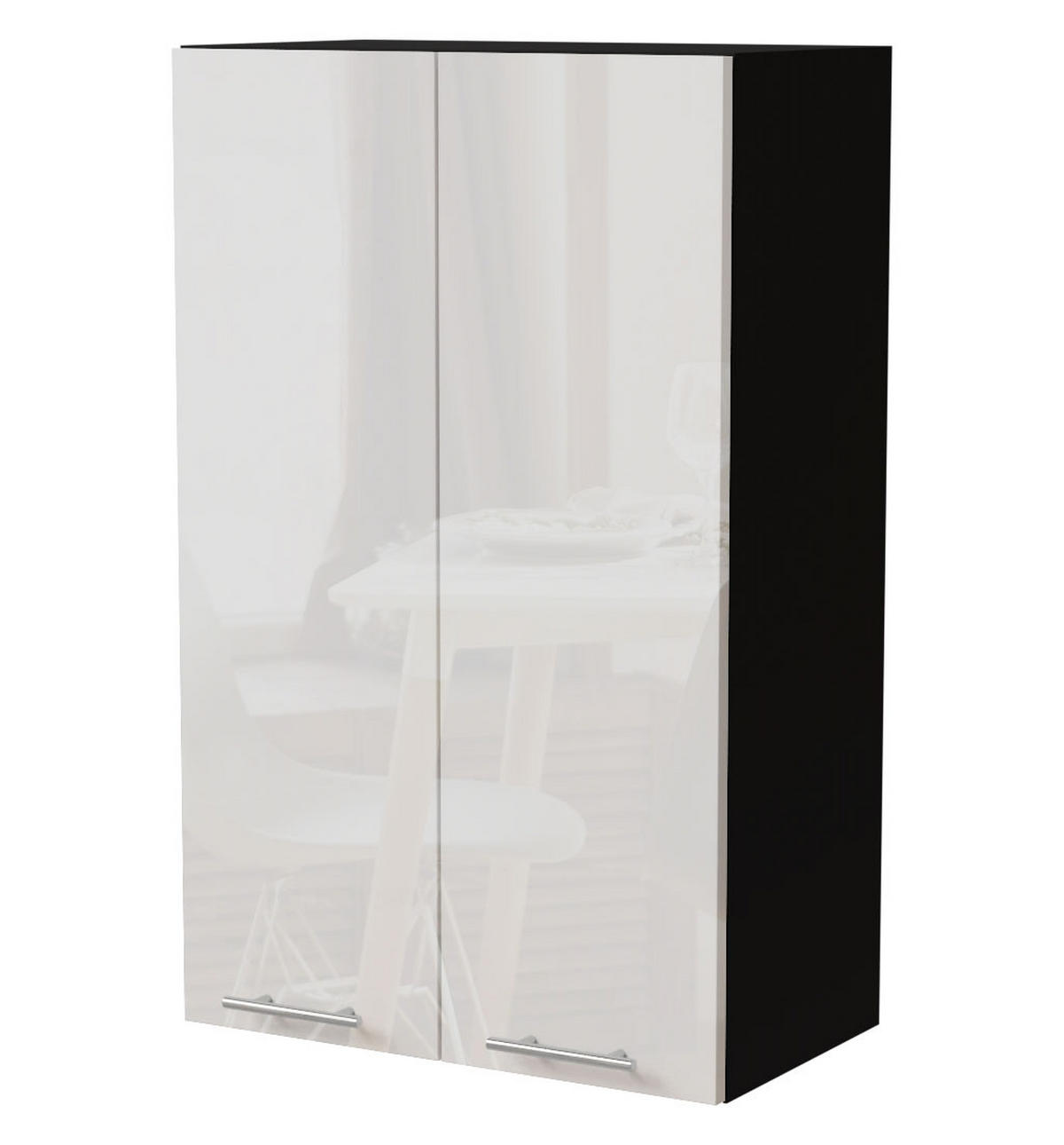 KÜCHENHÄNGESCHRANK Essen W4/60 Weiß Hochglanz / Schwarz Matt 60 / 32,5 / 96cm - Weiß Hochglanz/Schwarz, Holz/Holzwerkstoff (60/96/32.5cm) - Feldmann-Wohnen