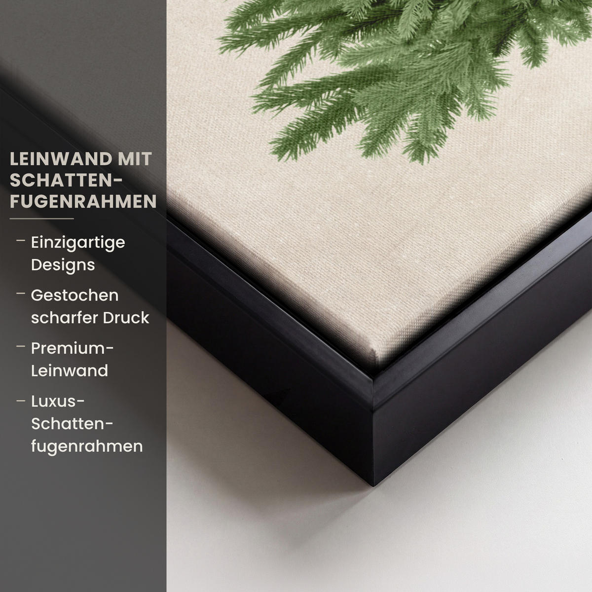 LEINWAND Bilder mit Rahmen - Weihnachtsbaum - Grün - Weihnachten - Feiertage - 30x40 - Olivgrün, Textil (30/40cm) - MuchoWow