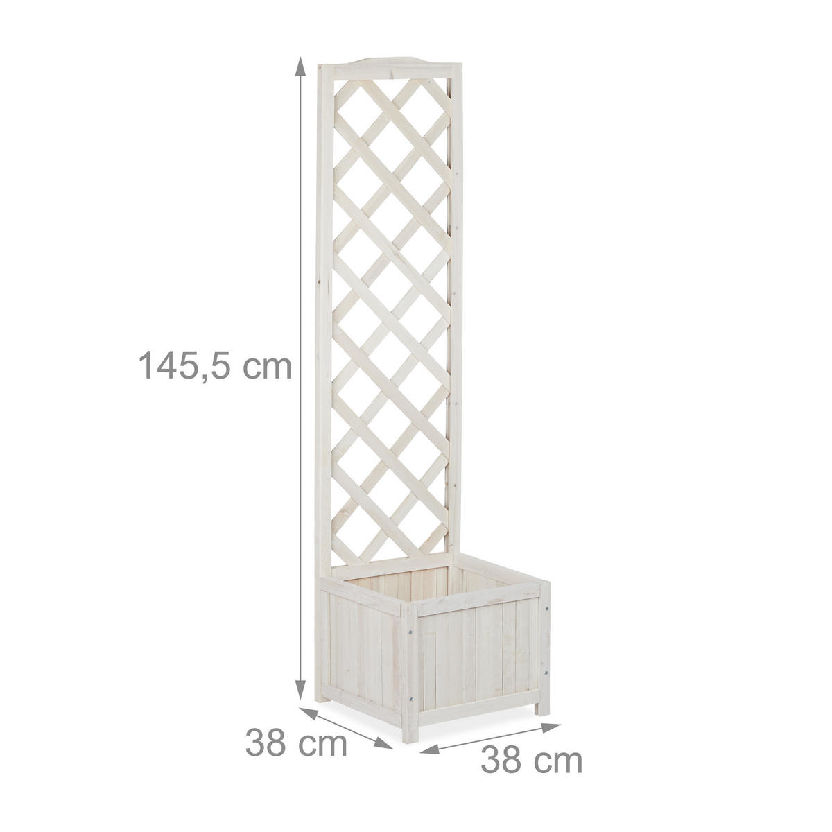RANKKASTEN - Weiß, Holz (38/145.5/38cm) - Relaxdays