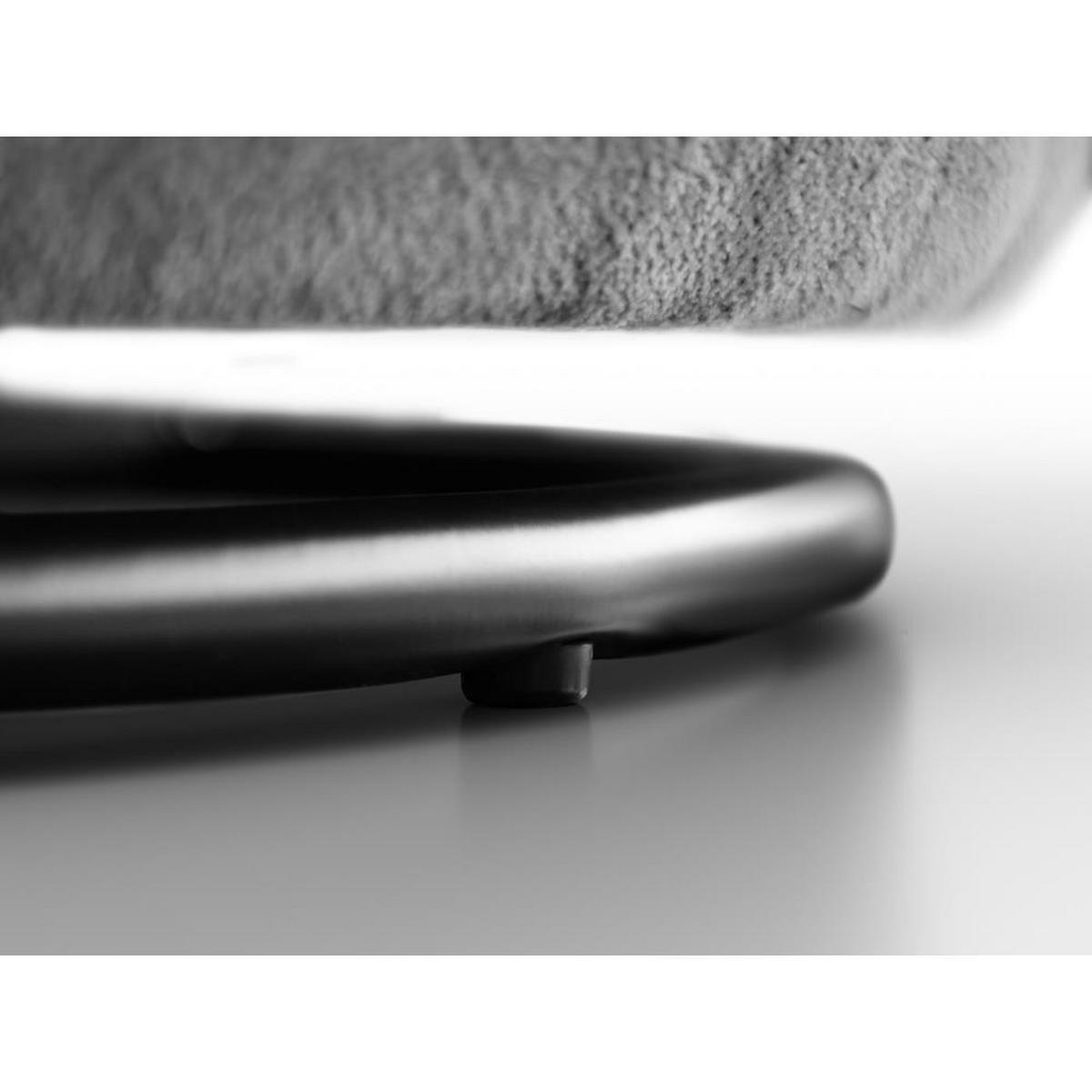 DREHSESSEL Dolce grau velour - Schwarz/Grau, Textil (90/83/90cm) - Beautysofa