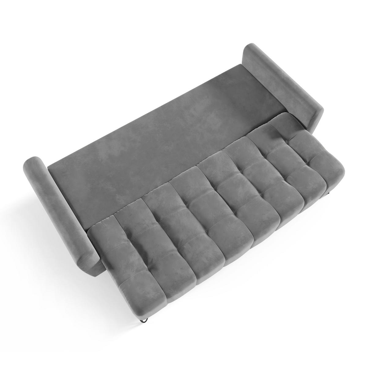 SCHLAFSOFA Malaga 3-Sitzer, Grau - Schwarz/Grau, Textil (223/93/100cm) - Beautysofa