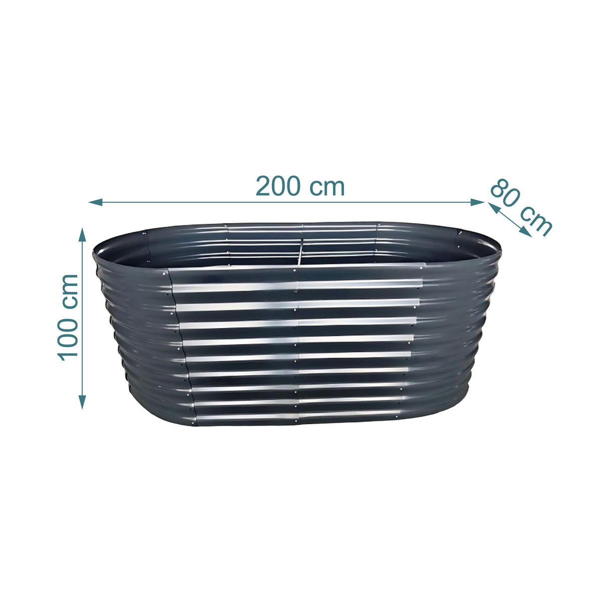 VYVÝŠENÝ - antracitová, kov (200/80/100cm) - Relaxdays