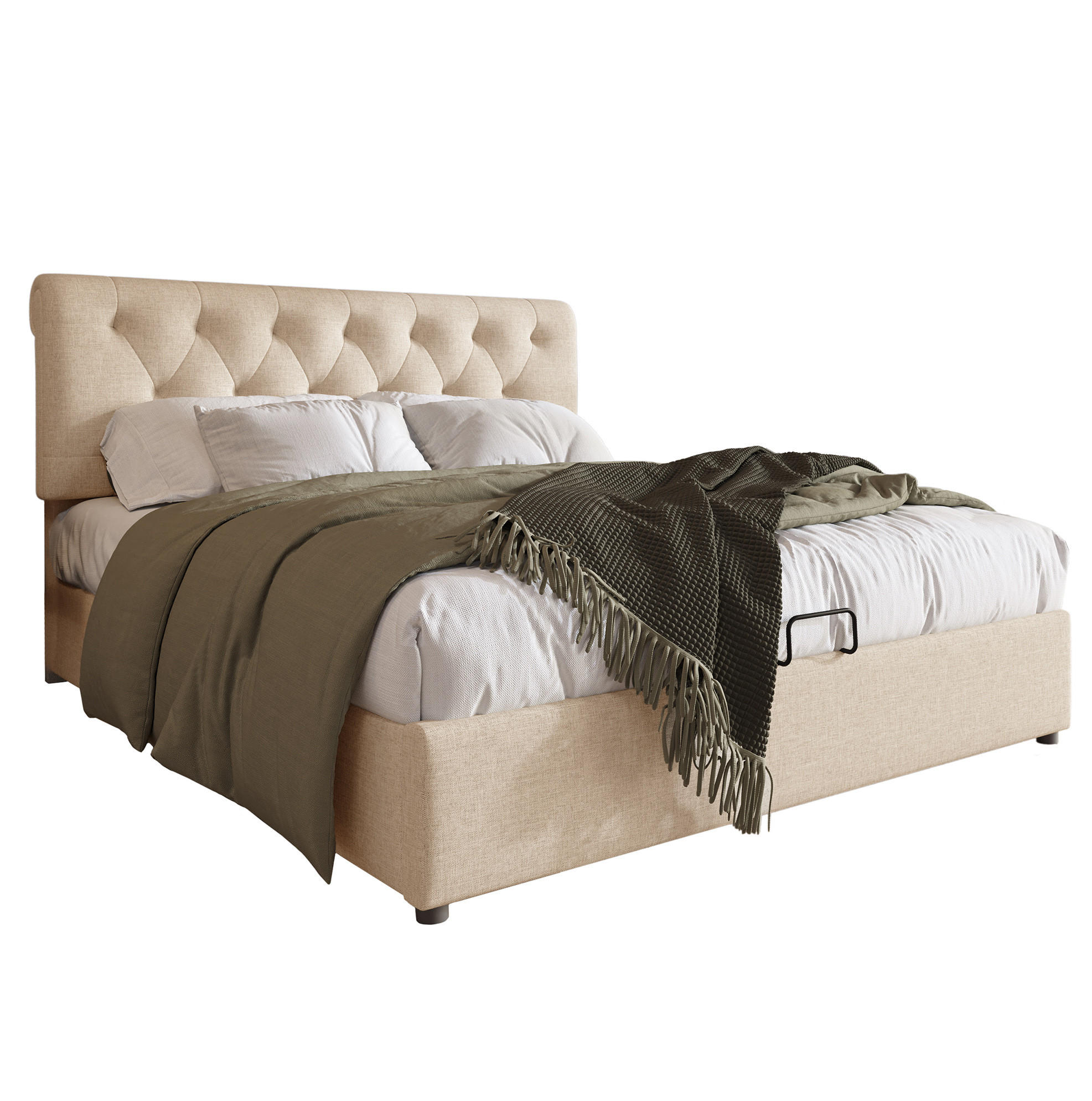 Meubliv Polsterbett Beige 160x200 cm