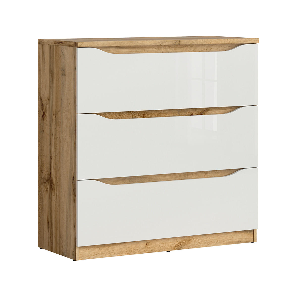 KOMMODE June Weiß und Holz - Weiß, Holzwerkstoff (90/92/40cm) - Petits-meubles