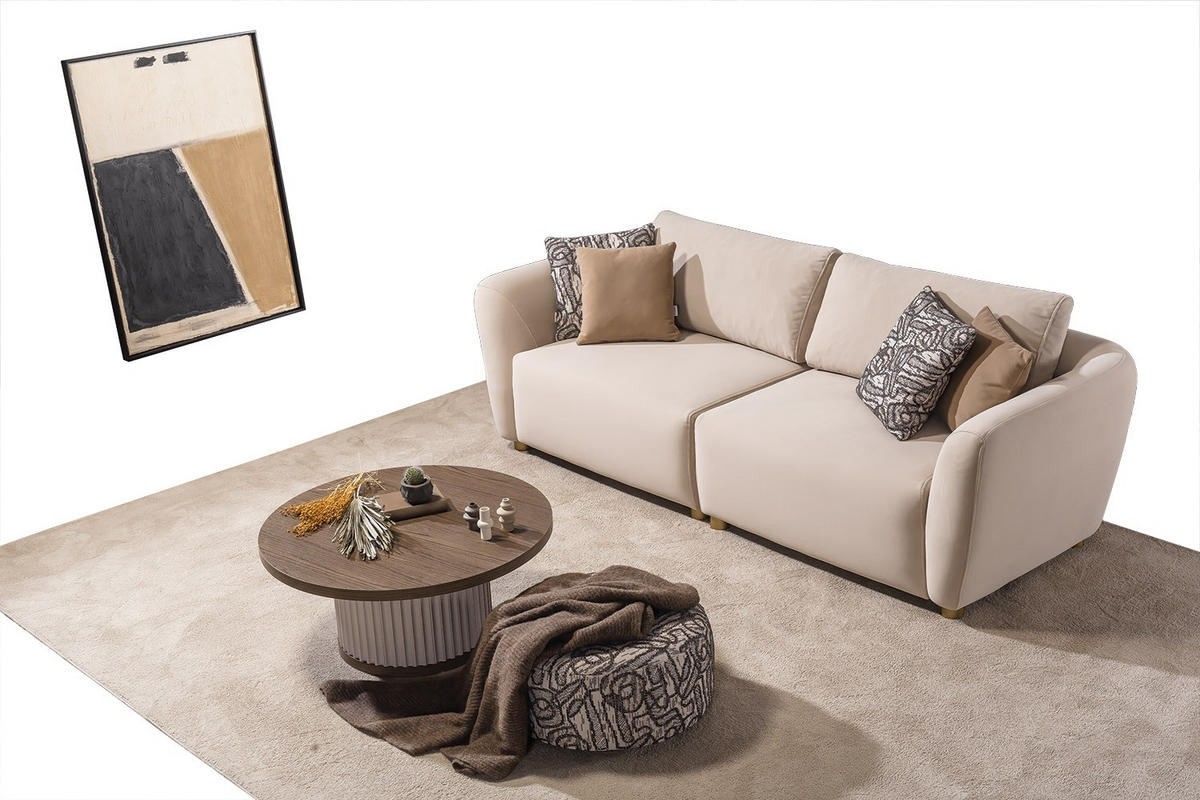 SITZGARNITUR Savana - Beige, Holz (250/93/100cm) - Villa Möbel