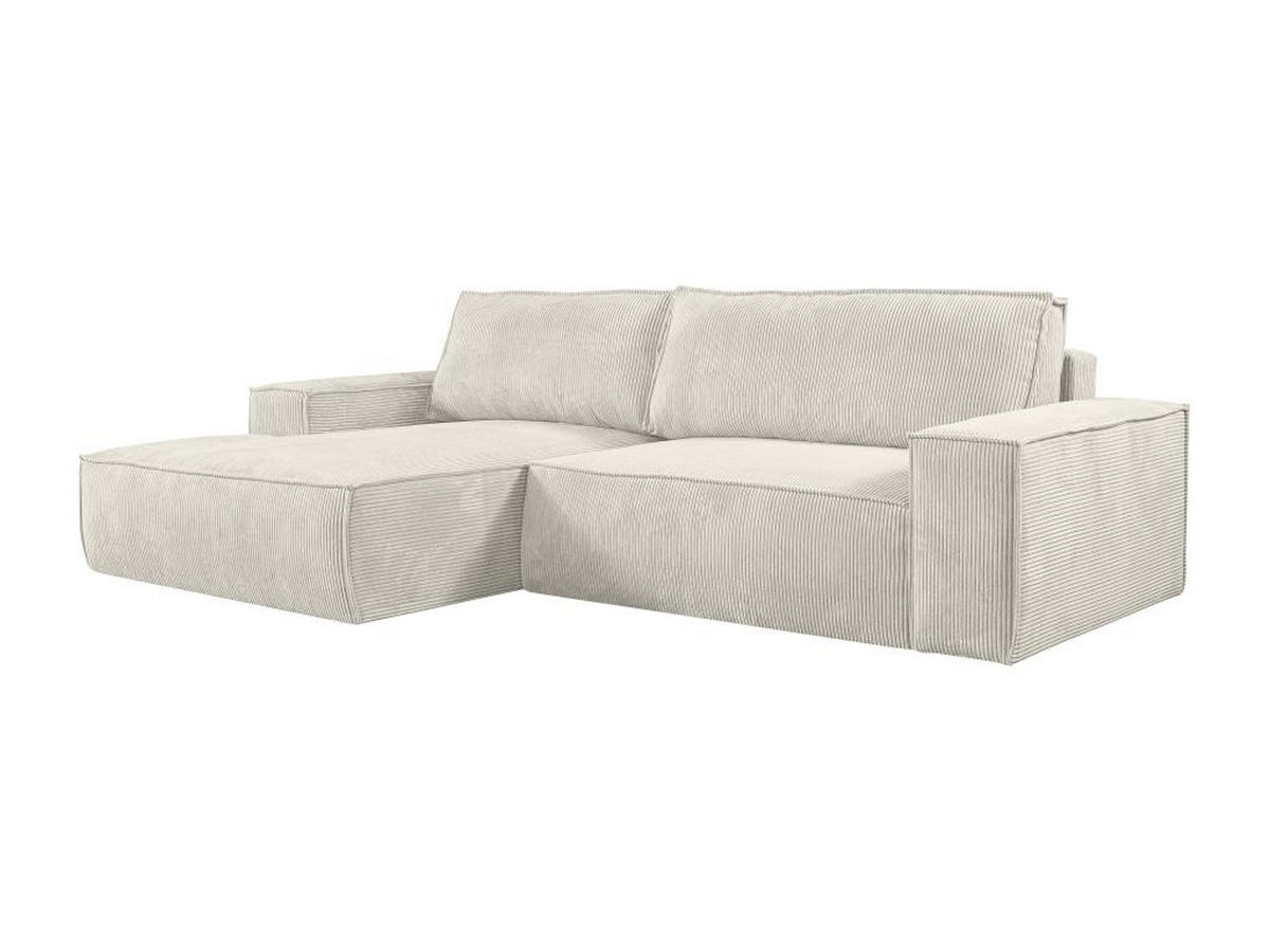 ECKSOFA mit Schlaffunktion - Ecke Links - Cord - Beige - AMELIA - Beige, Textil (167/267cm) - Vente-Unique
